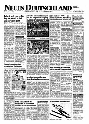 Neues Deutschland Online-Archiv vom 02.01.1990