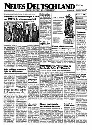 Neues Deutschland Online-Archiv vom 03.01.1990