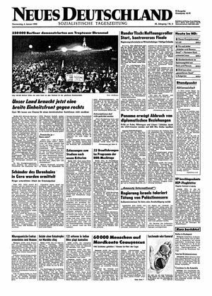 Neues Deutschland Online-Archiv vom 04.01.1990