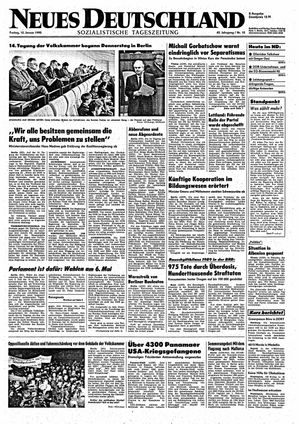 Neues Deutschland Online-Archiv vom 12.01.1990