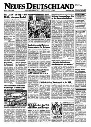 Neues Deutschland Online-Archiv on Feb 5, 1990