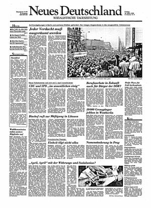 Neues Deutschland Online-Archiv vom 30.03.1990