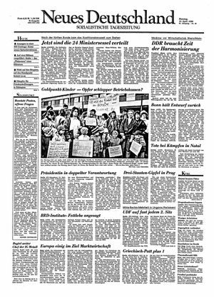 Neues Deutschland Online-Archiv on Apr 10, 1990