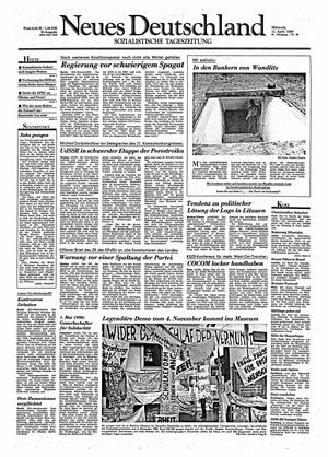 Neues Deutschland Online-Archiv on Apr 11, 1990