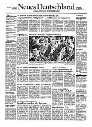 Neues Deutschland Online-Archiv vom 19.04.1990