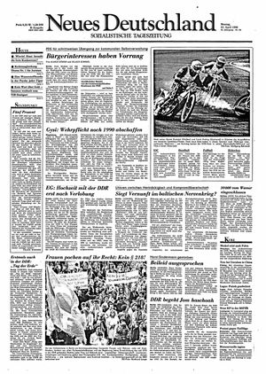 Neues Deutschland Online-Archiv vom 23.04.1990