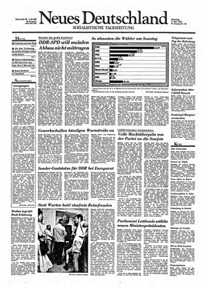 Neues Deutschland Online-Archiv vom 08.05.1990