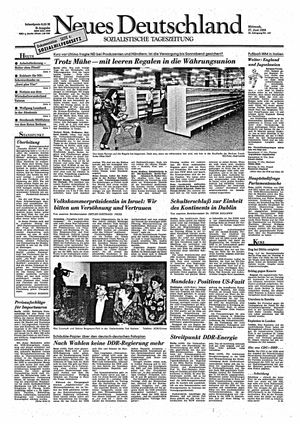Neues Deutschland Online-Archiv vom 27.06.1990