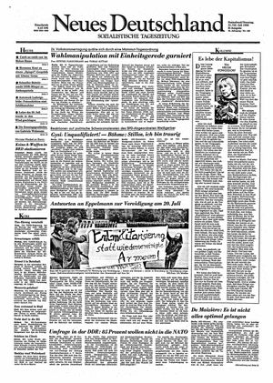 Neues Deutschland Online-Archiv vom 21.07.1990