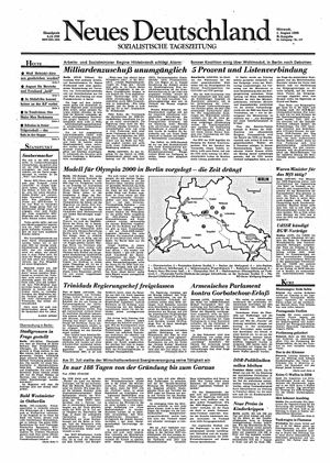 Neues Deutschland Online-Archiv vom 01.08.1990