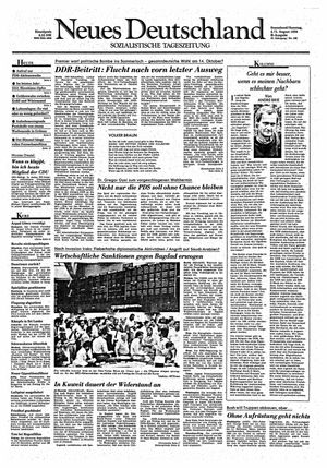 Neues Deutschland Online-Archiv vom 04.08.1990