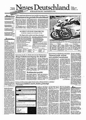 Neues Deutschland Online-Archiv vom 06.08.1990