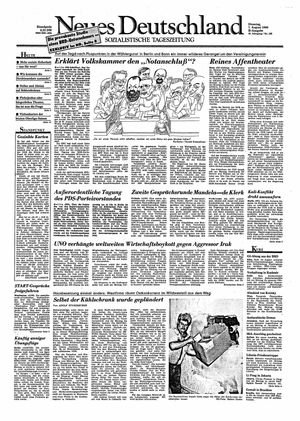 Neues Deutschland Online-Archiv vom 07.08.1990