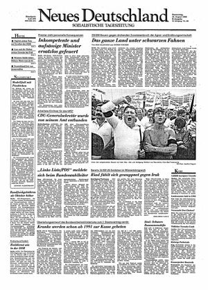Neues Deutschland Online-Archiv vom 16.08.1990