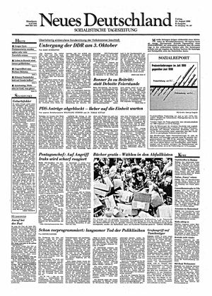 Neues Deutschland Online-Archiv vom 24.08.1990