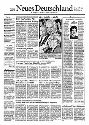 Neues Deutschland Online-Archiv vom 25.08.1990