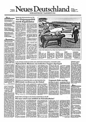 Neues Deutschland Online-Archiv vom 27.08.1990