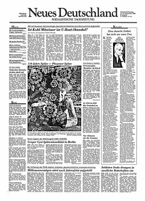 Neues Deutschland Online-Archiv vom 15.09.1990