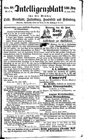 Intelligenzblatt für die Städte Oels, Bernstadt, Juliusburg, Hundsfeld und Festenberg vom 14.06.1856