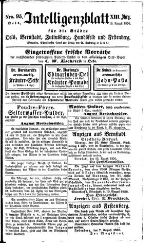 Intelligenzblatt für die Städte Oels, Bernstadt, Juliusburg, Hundsfeld und Festenberg vom 19.08.1856