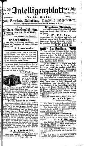 Intelligenzblatt für die Städte Oels, Bernstadt, Juliusburg, Hundsfeld und Festenberg vom 23.05.1857