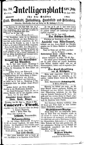 Intelligenzblatt für die Städte Oels, Bernstadt, Juliusburg, Hundsfeld und Festenberg vom 30.06.1857