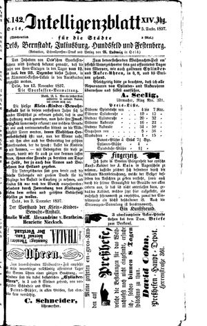 Intelligenzblatt für die Städte Oels, Bernstadt, Juliusburg, Hundsfeld und Festenberg vom 05.12.1857