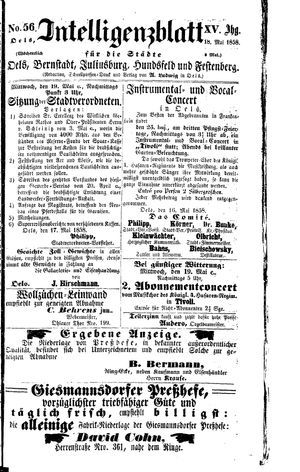 Intelligenzblatt für die Städte Oels, Bernstadt, Juliusburg, Hundsfeld und Festenberg vom 18.05.1858
