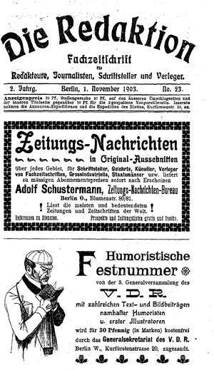 Die Redaktion vom 01.11.1903
