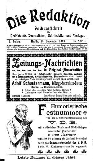 Die Redaktion vom 20.12.1903