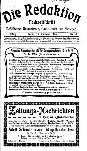 Die Redaktion vom 28.02.1904