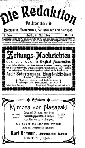 Die Redaktion vom 08.05.1904