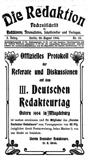 Die Redaktion vom 28.08.1904