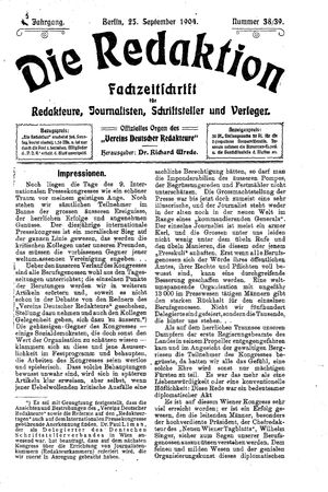 Die Redaktion vom 25.09.1904