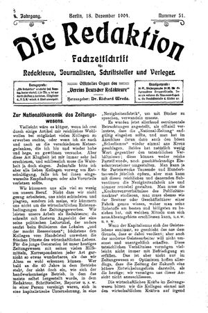 Die Redaktion vom 18.12.1904