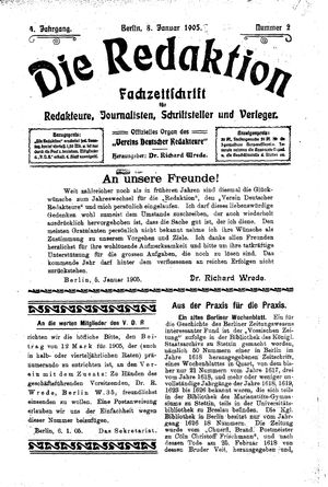 Die Redaktion vom 08.01.1905