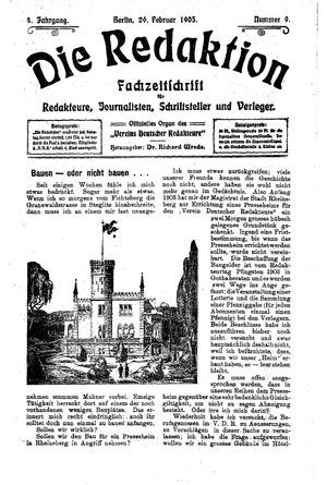 Die Redaktion vom 26.02.1905