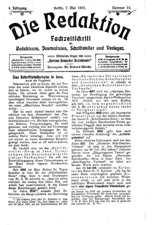 Die Redaktion vom 07.05.1905