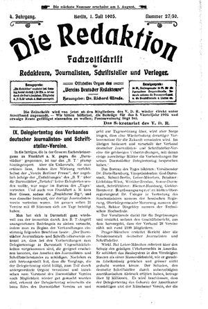 Die Redaktion vom 01.07.1905