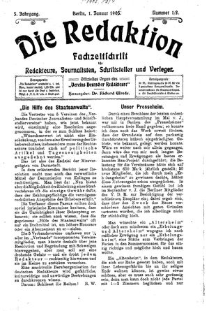 Die Redaktion vom 01.01.1906
