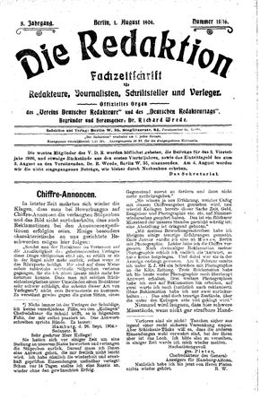Die Redaktion on Aug 1, 1906