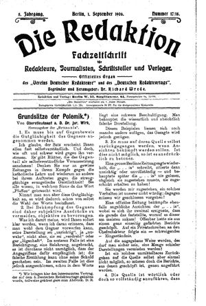 Die Redaktion vom 01.09.1906