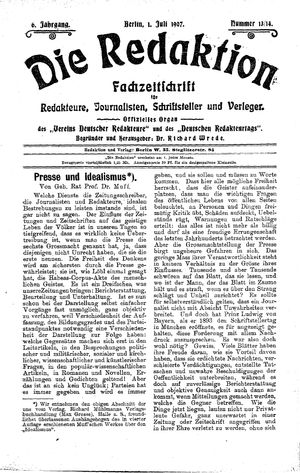 Die Redaktion vom 01.07.1907