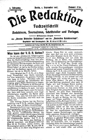 Die Redaktion vom 01.09.1907