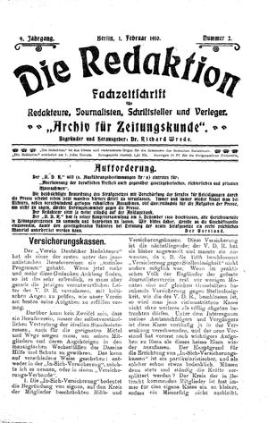 Die Redaktion vom 01.02.1910