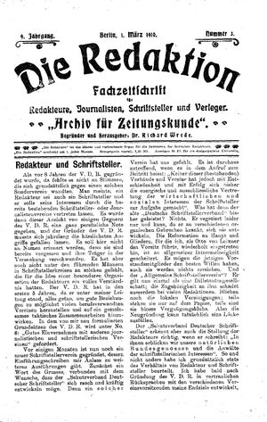 Die Redaktion vom 01.03.1910