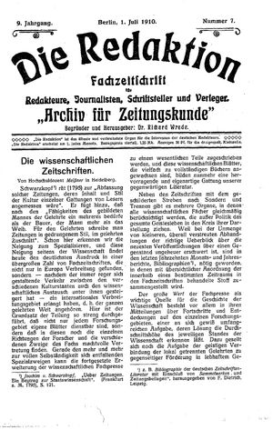 Die Redaktion vom 01.07.1910