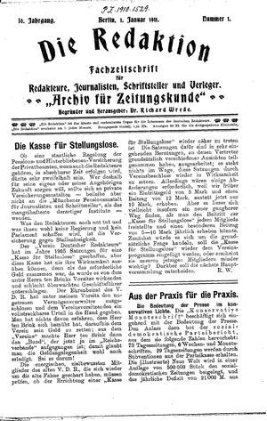 Die Redaktion vom 01.01.1911