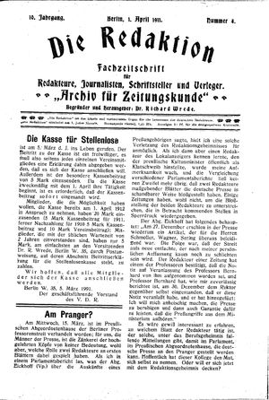 Die Redaktion vom 01.04.1911