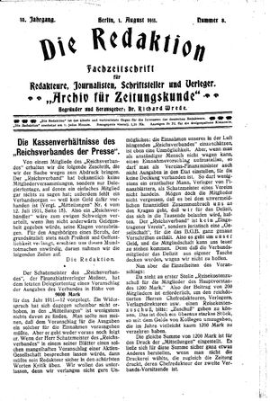 Die Redaktion vom 01.08.1911